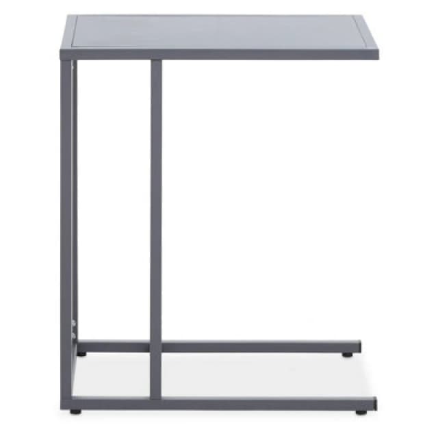 Orsina Sleek Grey Metal Side Table, Modern Design Bedside Table For Bedroom, Functional Livingroom Sidetable