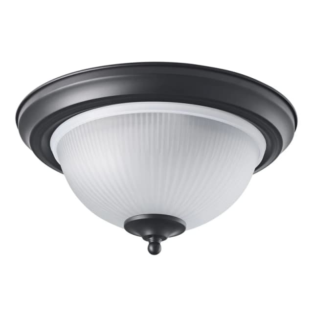 Happy Homewares Traditional IP44 Bathroom Ceiling Light With Stylish Glass Shade in Black Unisex