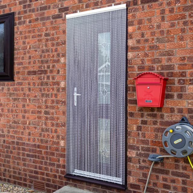 Vermatik Aluminium Silver Fly Screen Curtains Metal Door Fly Screens Silver Unisex