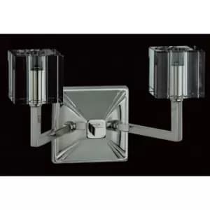 Impex Cube Twin Wall Light Nickel