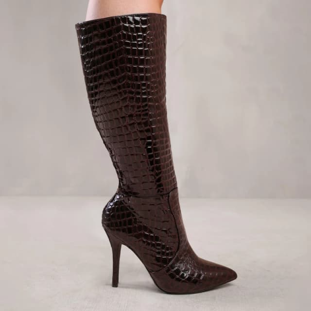 Where's That From 'Zoya' Wide Calf High Heel Boot Brown