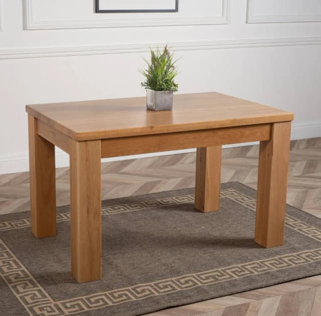 Thats Furniture Dakot 127cm Chunky Small Solid Oak Dining Table in Light Oak Light Oak Unisex