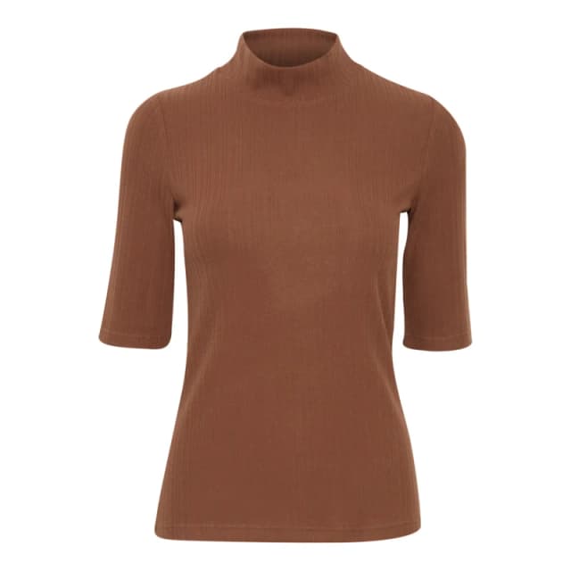 fransa Womens T-Shirt fransa Henley Marron Female 2XL