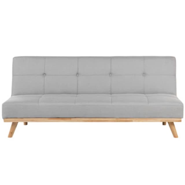 Beliani Sofa Bed 3 Seater Froya Fabric Light Grey
