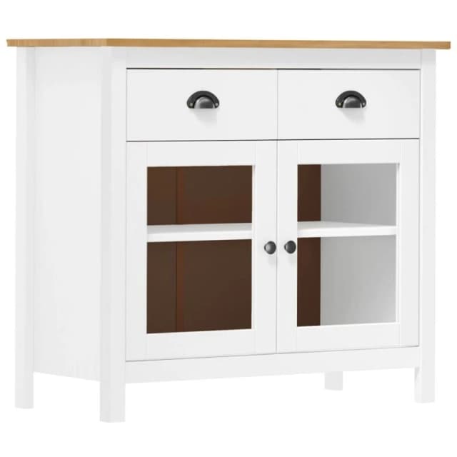 VIDAXL Sideboard Hill White 90x40x80cm Solid Pine Wood Vidaxl 8719883910086