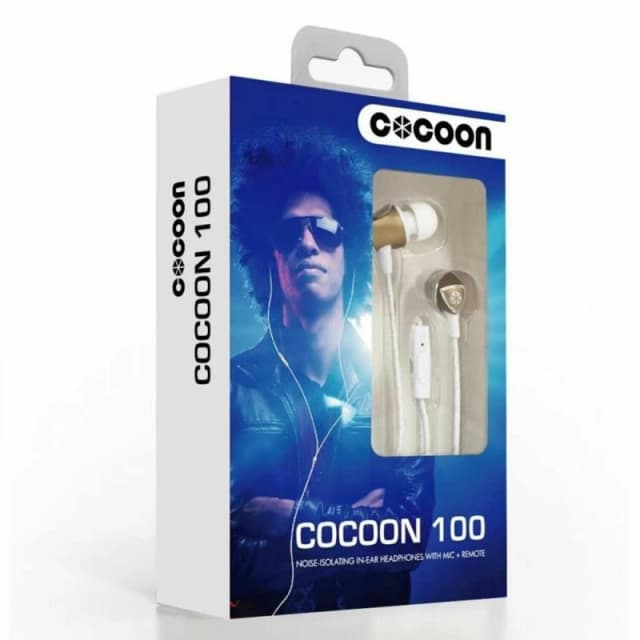 Cocoon Cocoon 100 Series In-Ear Headphone - Gold Noise-Isolating, Tangle-Free, High-Quality Audio