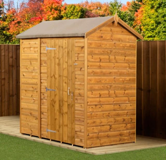 Empire Sheds Empire Modular Apex 4X6 Dipped Treated Tongue And Groove Wooden Garden Shed Single Door (4' X 6' / 4ft X 6ft) (4X6)