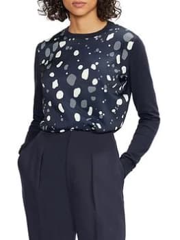 Ted Baker Priyaah Woven Front Jumper - Navy, Size 2=10, Women