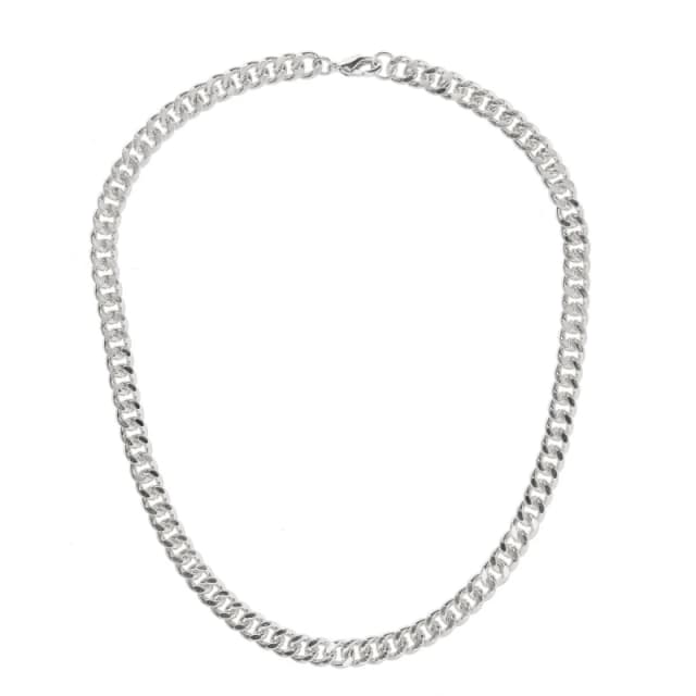Fabric Curb Chain Necklace - Silver Silver One Size
