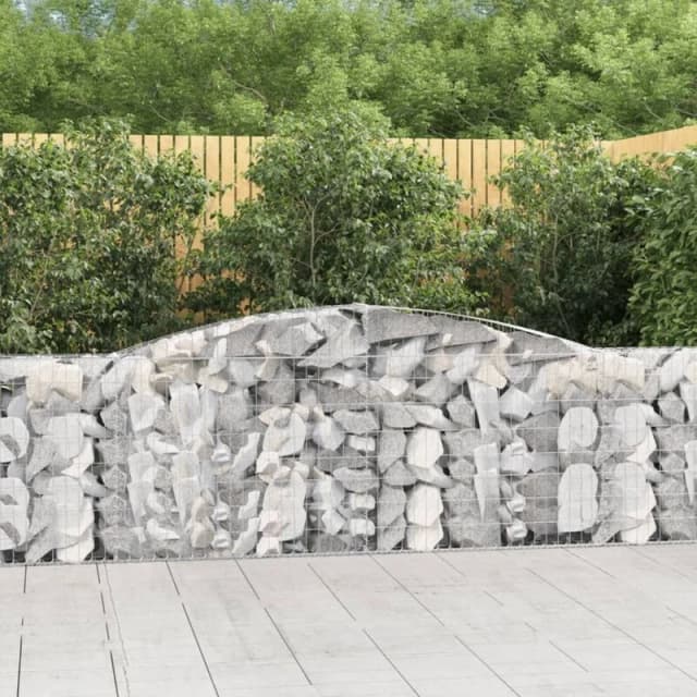 VIDAXL Arched Gabion Baskets 9 pcs 400x30x100/120cm Galvanised Iron vidaXL 8720845574567