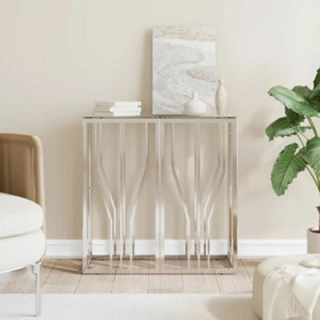 VIDAXL Console Table 70x30x70cm Stainless Steel and Glass Vidaxl 8720287200116