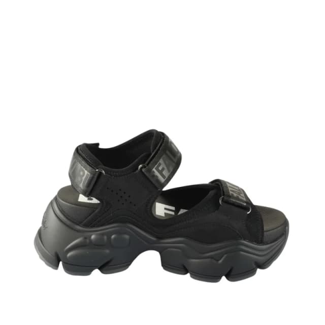 Buffalo Womens wedge sandals Buffalo Binary 0 - Vegan Nappa/nubuck Noir Female 38