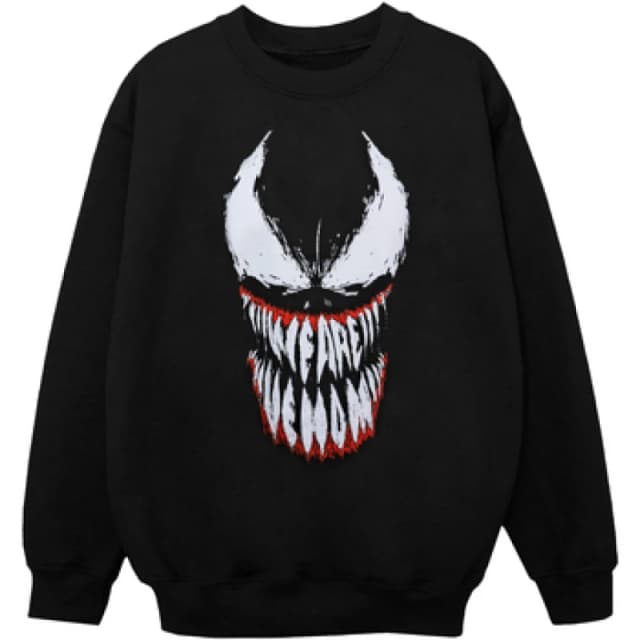 Marvel Spider Man Venom Teeth Face Sweatshirt Black female