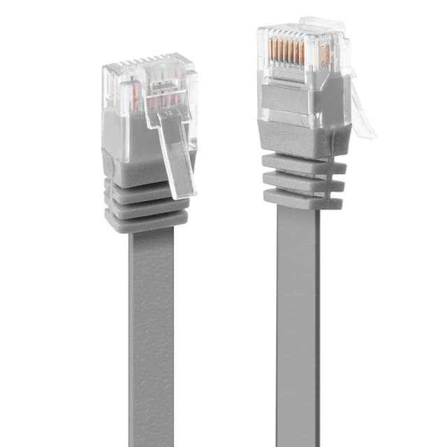 Lindy 1m Cat.6 U/UTP Flat Network Cable. Grey