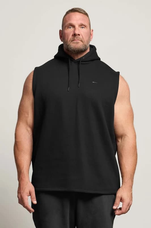 BadRhino BadRhino Men Heavyweight Sleeveless Hoodie in Black Size: 4X-Large Black 4XL Male 5063589363374