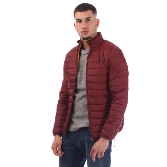 Aquascutum Mens Long Sleeve Medium Puffer Jacket Bordeaux male Small