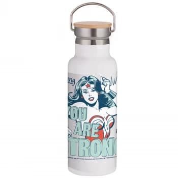 Wonder Woman You Are Strong Portable Insulated Water Bottle - White