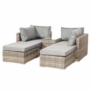 Royalcraft Wentworth Rattan 4 Seater Multi Setting Relaxer Set Synthetic Rattan - Garden & Outdoor