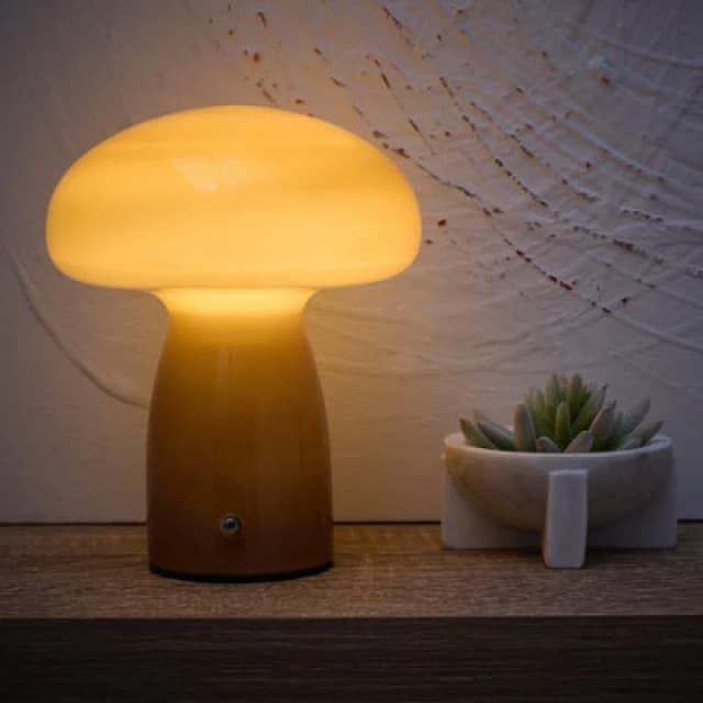 K Living Cory Brown Elegant Mushroom Shaped Glass Recharge 2W LED Lamp In 7 Stylish Colours