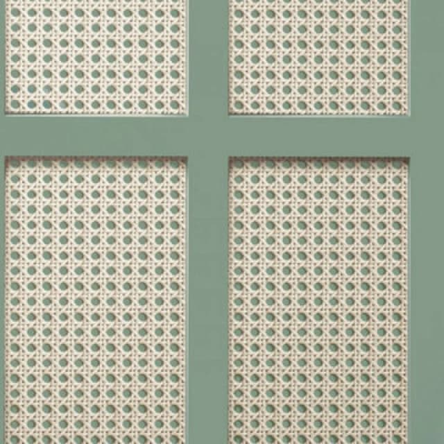 FINE DECOR Fine Decor - Green Cane Wood Panel Wallpaper Wicker Rattan Modern Contemporary WL-FD42999