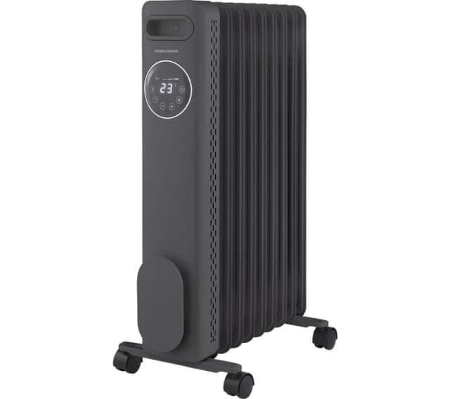Morphy Richards HeatFlux Portable Oil-Filled Radiator - Grey, Silver/Grey 5056765402073