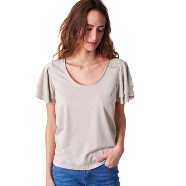 Les Petites Bombes Womens T-Shirt Les Petites Bombes Fetta Beige Female XS