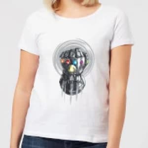 Marvel Avengers Infinity War Thanos Infinite Power Fist Womens T-Shirt - White - 3XL