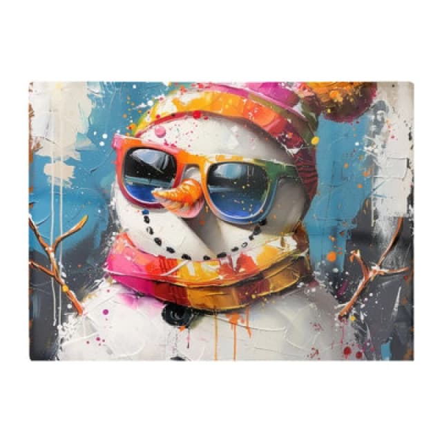 Warren Reed Designer Vibrant Snowman With Style Chopping Board
