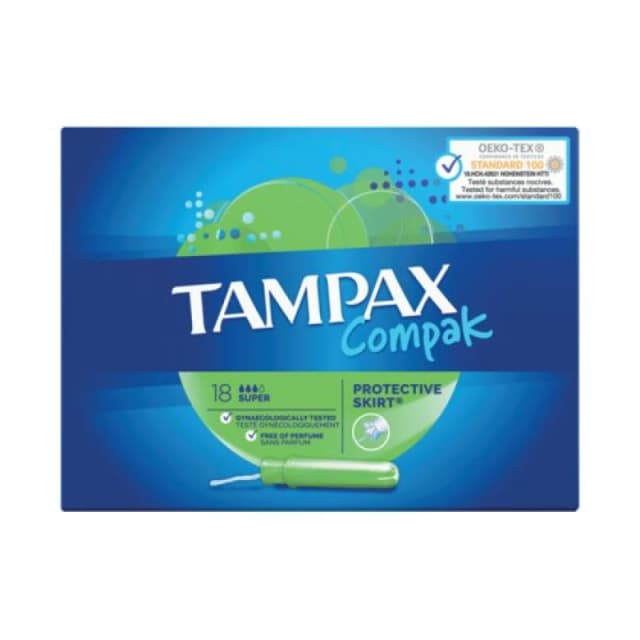 Tampax Tampax Compak Super Applicator Tampons Boxed x18 (Pack of 6) 57764 57764