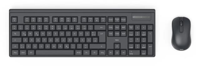 Hama Hama WKM-100 keyboard Mouse included Universal RF Wireless QWERTY UK International Black 73173051