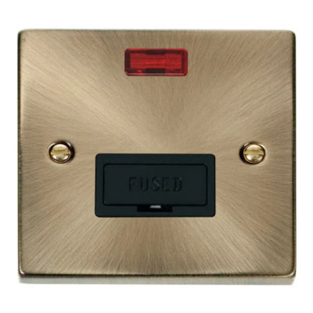 SE Home Antique Brass 13A Fused Connection Unit With Neon Gold unisex
