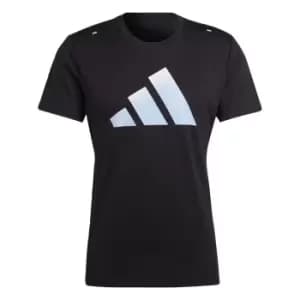 adidas Run Icons 3 Bar Logo T-Shirt Mens - Black