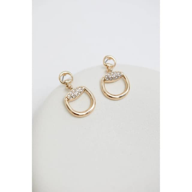 Jon Richard Gold Plated Crystal Snaffle Drop Earrings Gold female