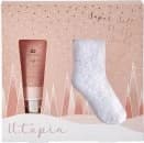 Style & Grace Utopia Sock Gift Set Eco Packaging 75ml Foot Lotion + 1 Pair Socks