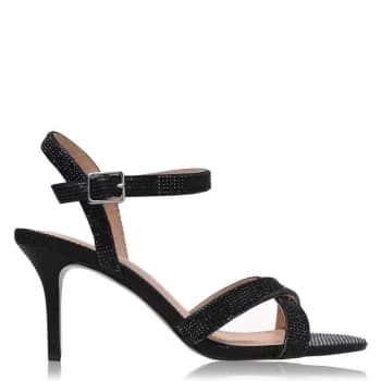 Linea D Strap Heeled Sandals - Black