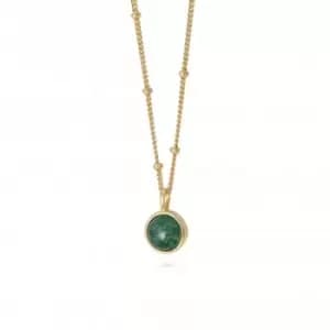 Green Aventurine Healing Stone 18ct Gold Plate Necklace HN1001_GP