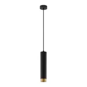Knoxville 5.9cm Long Slim Pendant Ceiling Light Sandy Black, Gold Aluminium LED GU10 1x10W - Merano