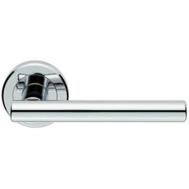 Loops PAIR Straight T Bar Handle on Round Rose Concealed Fix Polished Chrome Multi