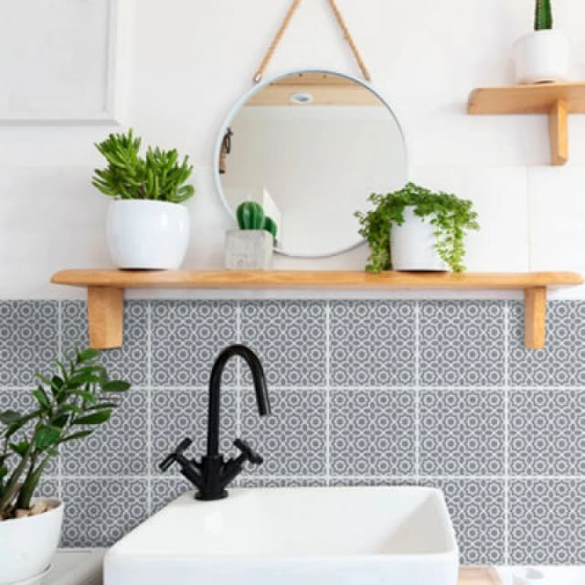 D-C-Fix Self Adhesive Wall Tiles Lina Grey Pack Of 18 Tiles Grey WN0CV Unisex