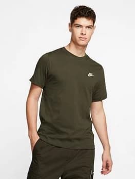 Nike Club T-Shirt - Green/White, Green/White Size M Men