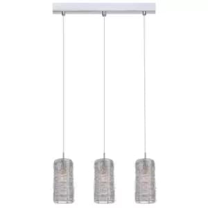 Netlighting Modern Hanging Pendant Silver 3 Light with Metal Alloy Shade, E14