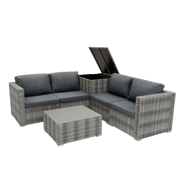 Monstershop Rattan Modular 6 Piece Furniture Set - Grey Grey Unisex