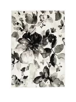 Watercolour Floral Grey Rug 120X170Cm