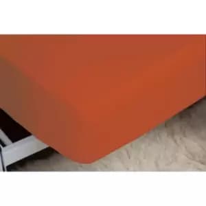 Easy Care Fitted Sheet Double Terracotta