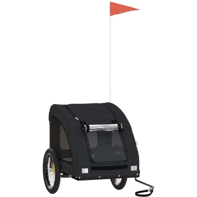VIDAXL Pet Bike Trailer Black Oxford Fabric and Iron Vidaxl 8720845770532
