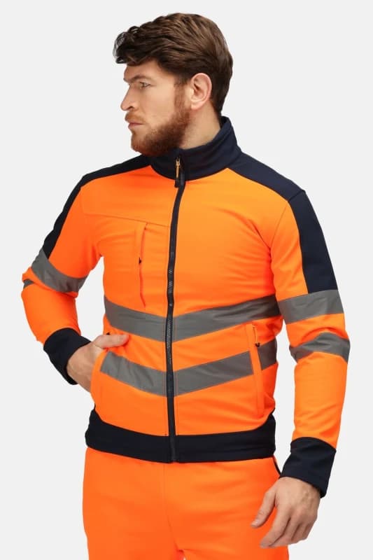 Regatta Regatta Hi-Vis Pro 3-Layer Softshell Jacket in Orange Size: Medium Orange M Male 5057538236796