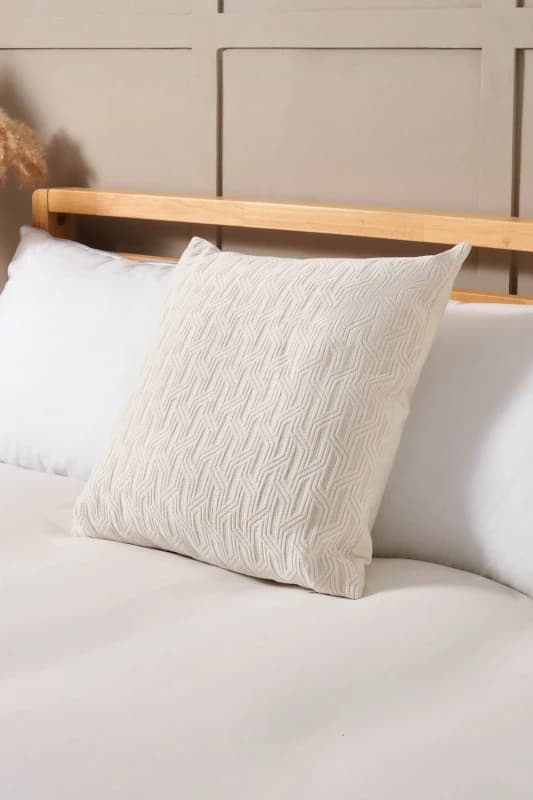 BHS Geo Cushion with Lurex Yarn in Off-White Off-White Unisex