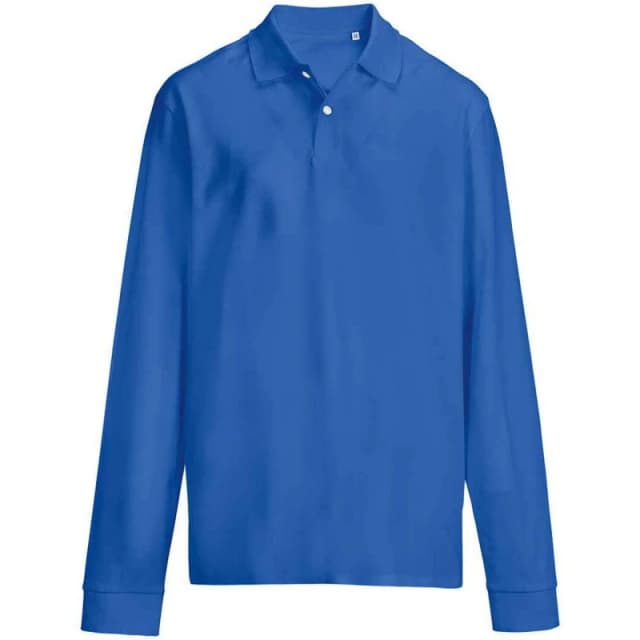 SOL'S Mens Pique Long-Sleeved Polo Shirt in Blue Size: XS Blue Male XS