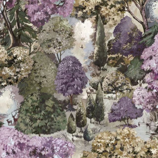 Holden Decor Basildon Forest Mulberry / Green Wallpaper, Purple 13930
