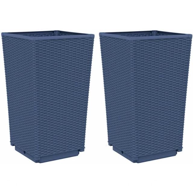 VIDAXL Garden Planters 2 pcs Blue Grey 32.5x32.5x57cm pp Vidaxl 8721012410534